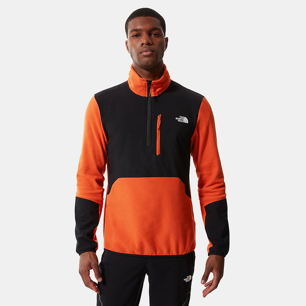 The North Face Fleece Jacket Mens Australia - The North Face Glacier Pro Quarter-Zip Orange / Black